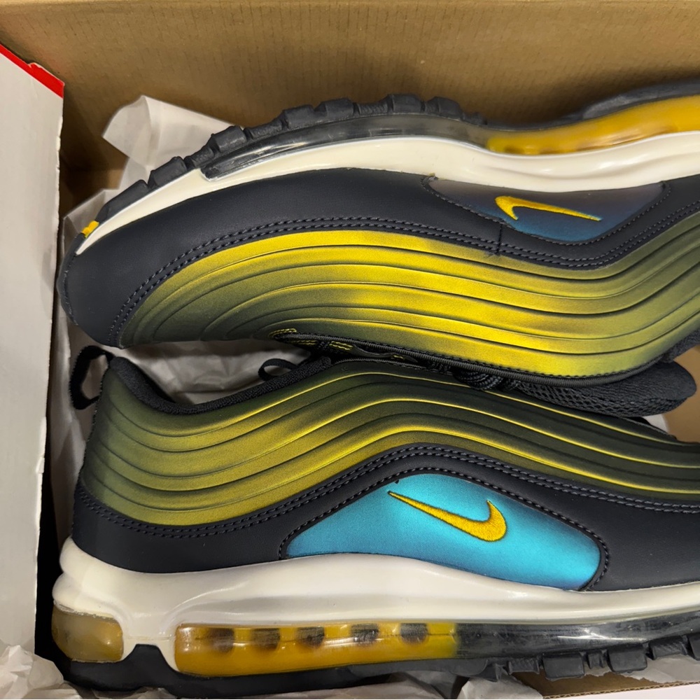 Nike Air Max 97 LX (Mens) - Black, Yellow, and Blue - Picture 4 of 9